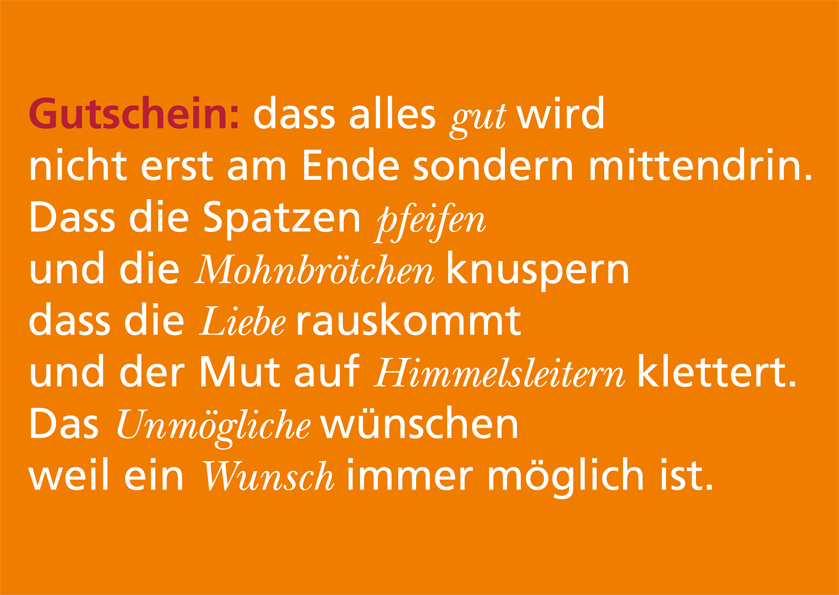 Postkarte · Gutschein Postkarte · Gutschein