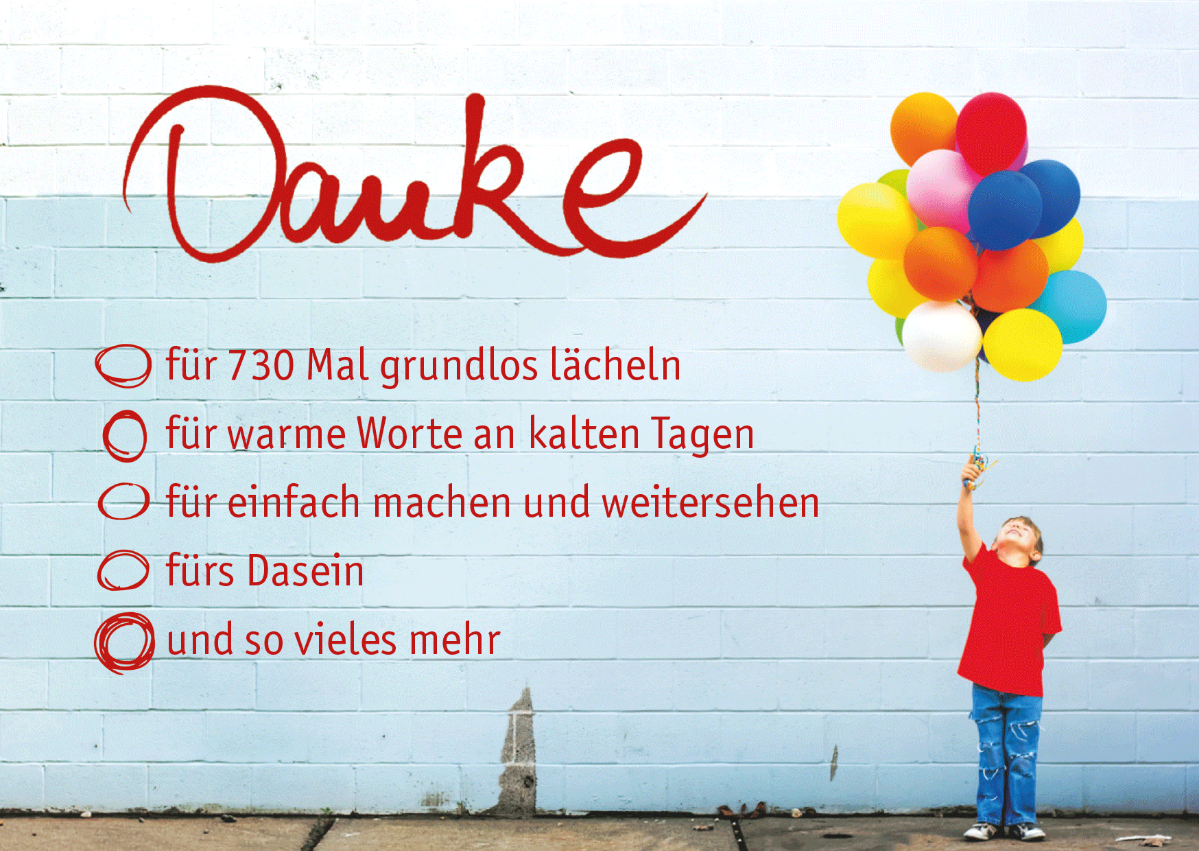 Danke · Postkarte & Klappkarte